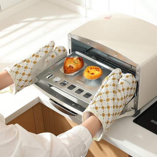 Heat-Resistant Cotton Oven Mitts – Anti-Scald & Non-Slip