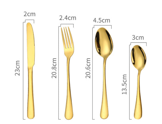 High-end tableware Gold 24 piece set