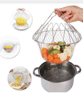 Foldable Stainless Steel Fry Basket – Multi-Function Kitchen Tool
