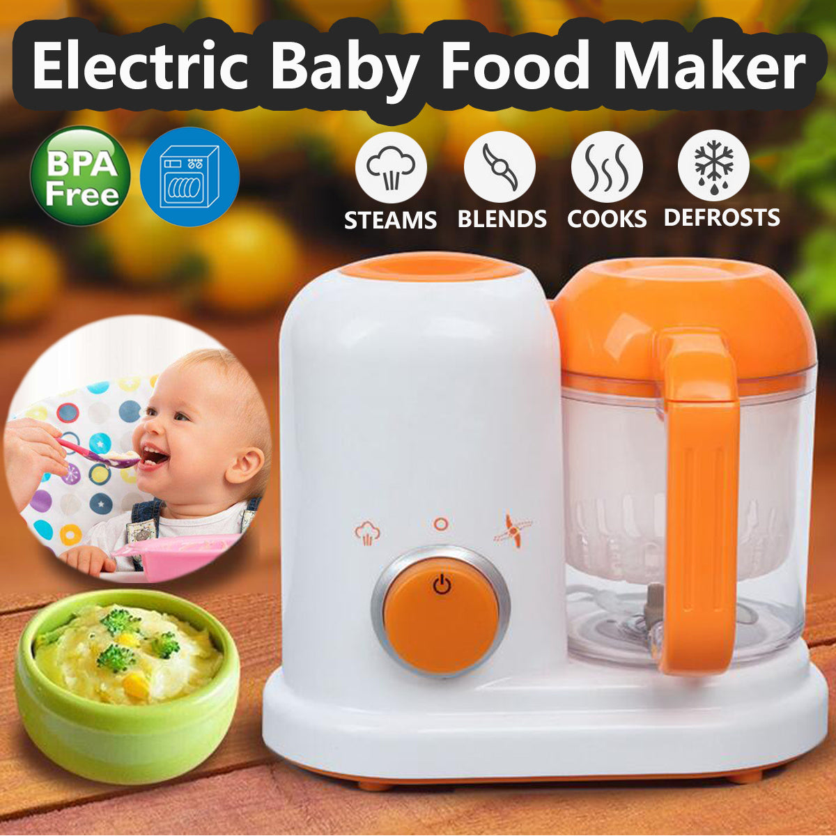 Smart Multi-Function Baby Food Processor – Milk Warmer & Blender