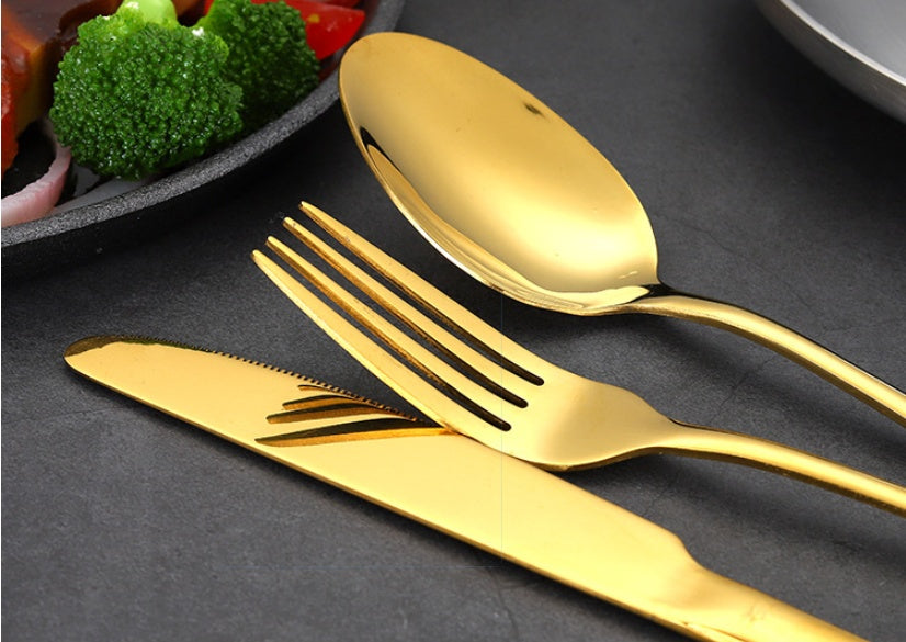 High-end tableware Gold 24 piece set