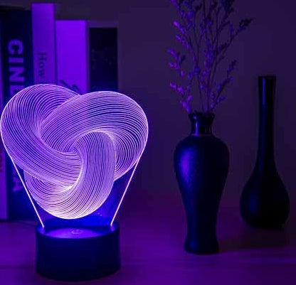 Twist Abstract 3D LED Night Light – Color Changing Lamp