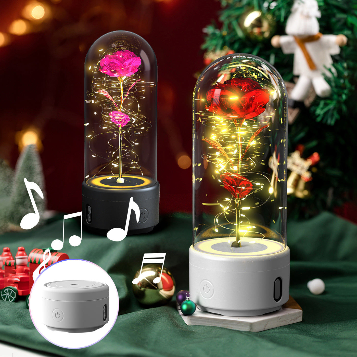 2-in-1 Rose LED Light & Bluetooth Speaker-Gift