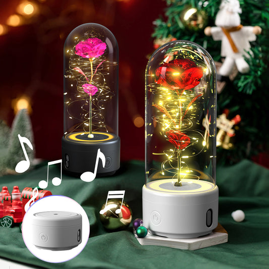 2-in-1 Rose LED Light & Bluetooth Speaker-Gift