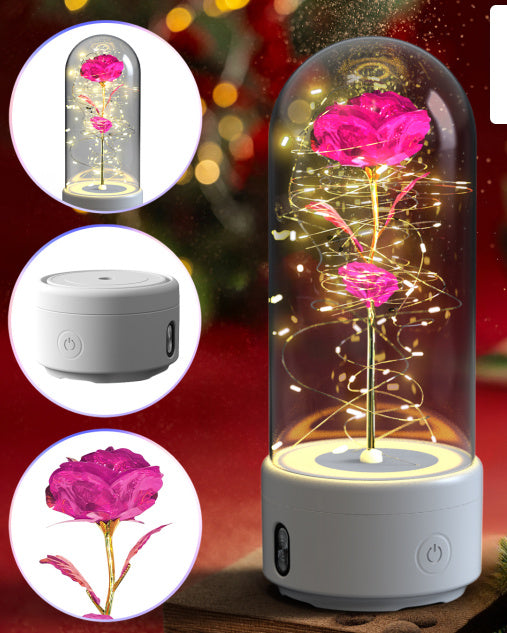 2-in-1 Rose LED Light & Bluetooth Speaker-Gift