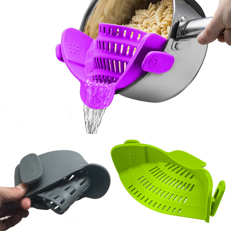 Silicone Clip-On Funnel & Strainer – Fits All Pots