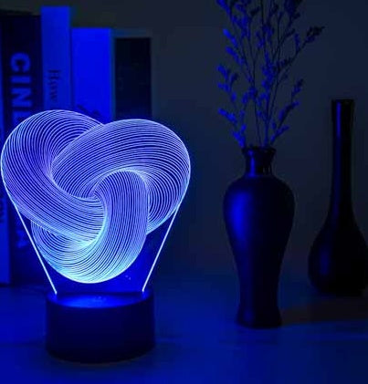 Twist Abstract 3D LED Night Light – Color Changing Lamp