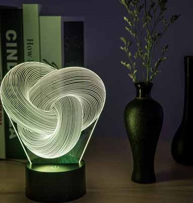 Twist Abstract 3D LED Night Light – Color Changing Lamp