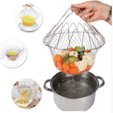 Foldable Stainless Steel Fry Basket – Multi-Function Kitchen Tool