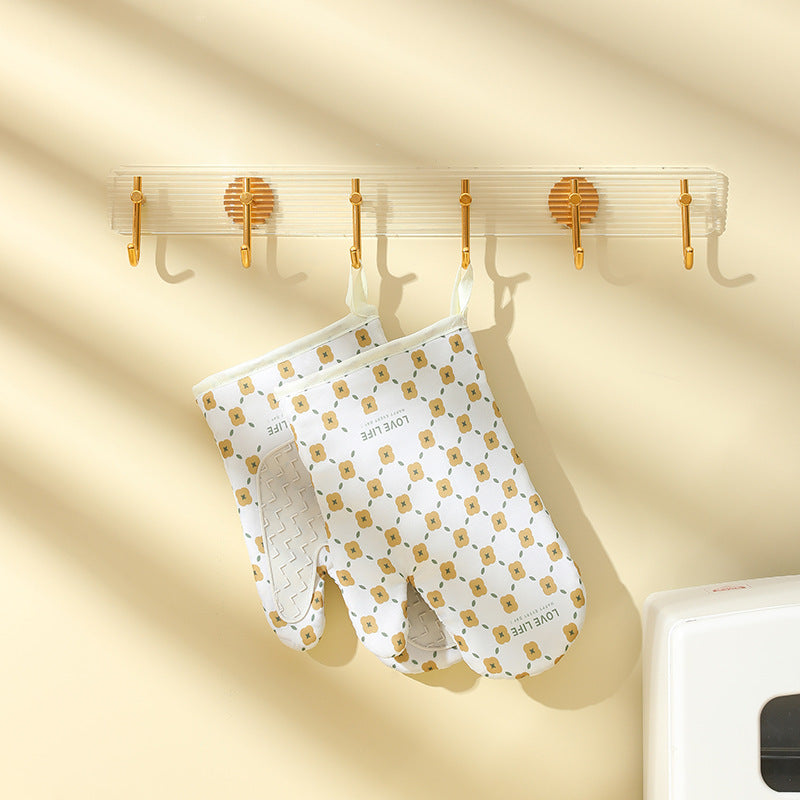 Heat-Resistant Cotton Oven Mitts – Anti-Scald & Non-Slip