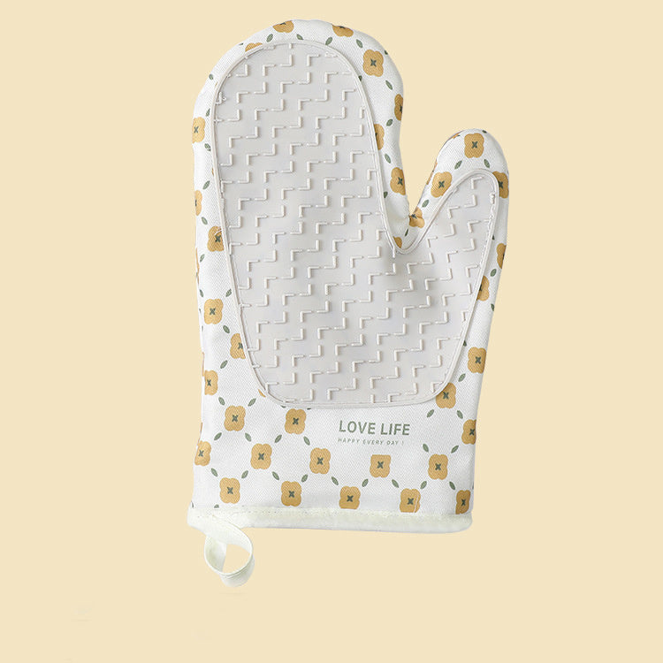 Heat-Resistant Cotton Oven Mitts – Anti-Scald & Non-Slip