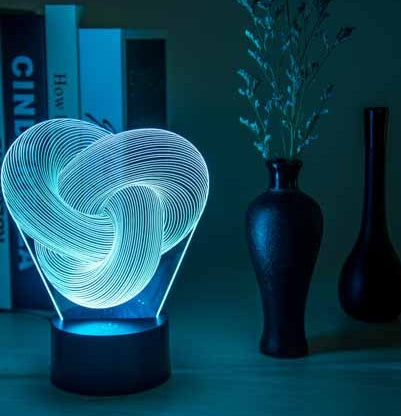 Twist Abstract 3D LED Night Light – Color Changing Lamp