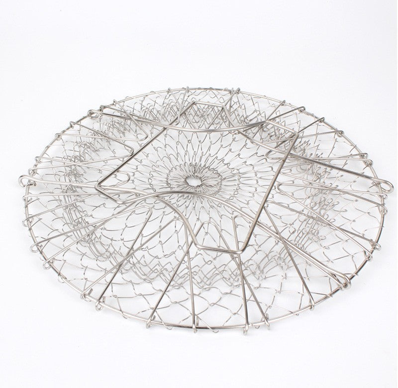 Foldable Stainless Steel Fry Basket – Multi-Function Kitchen Tool