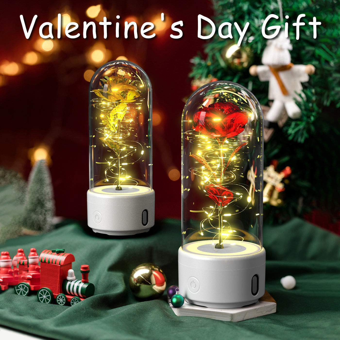 2-in-1 Rose LED Light & Bluetooth Speaker-Gift