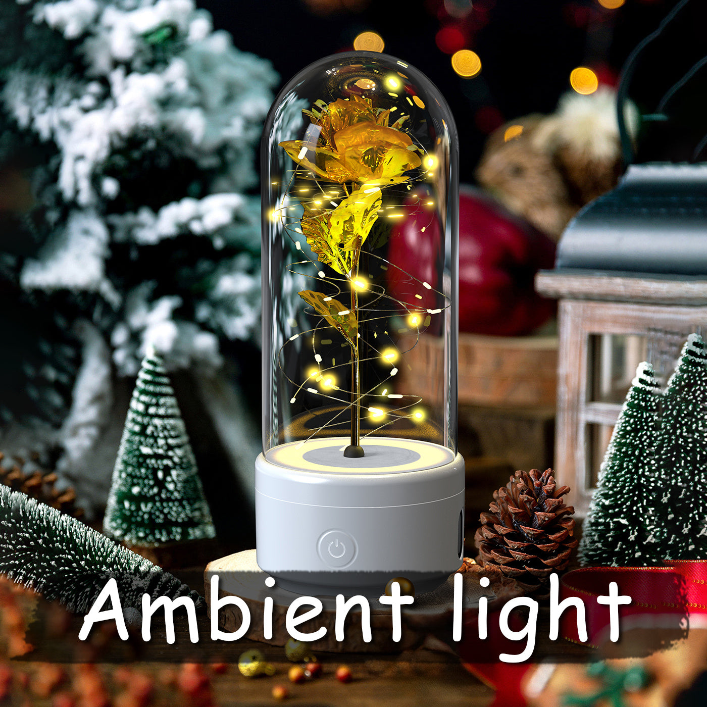 2-in-1 Rose LED Light & Bluetooth Speaker-Gift