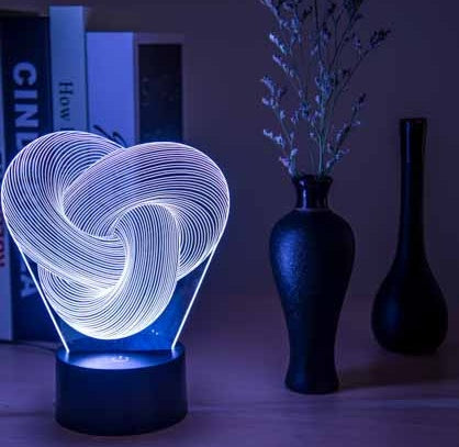 Twist Abstract 3D LED Night Light – Color Changing Lamp