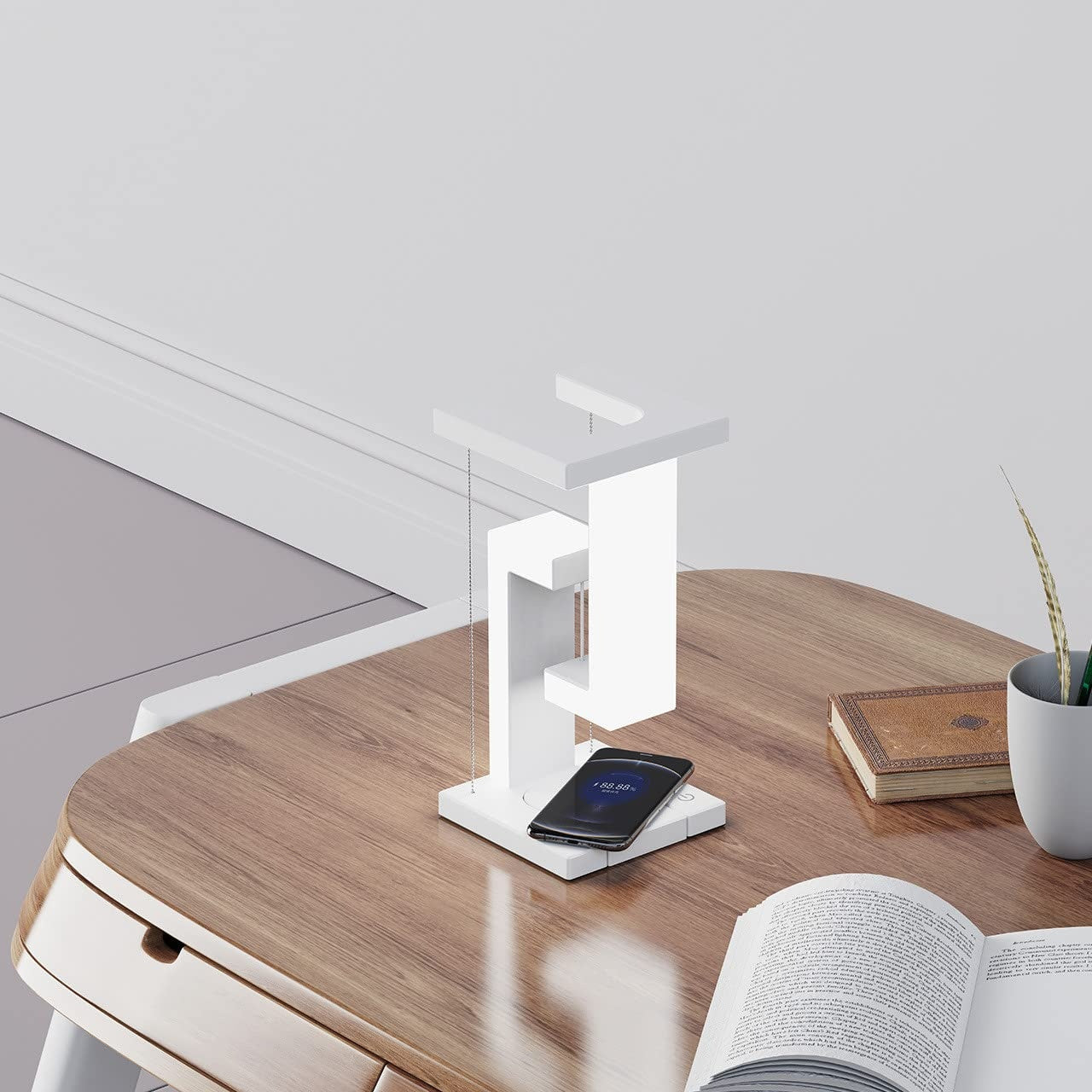 Creative Floating Balance Table Lamp – Wireless Charging