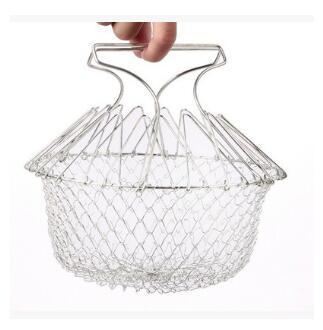 Foldable Stainless Steel Fry Basket – Multi-Function Kitchen Tool