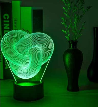 Twist Abstract 3D LED Night Light – Color Changing Lamp