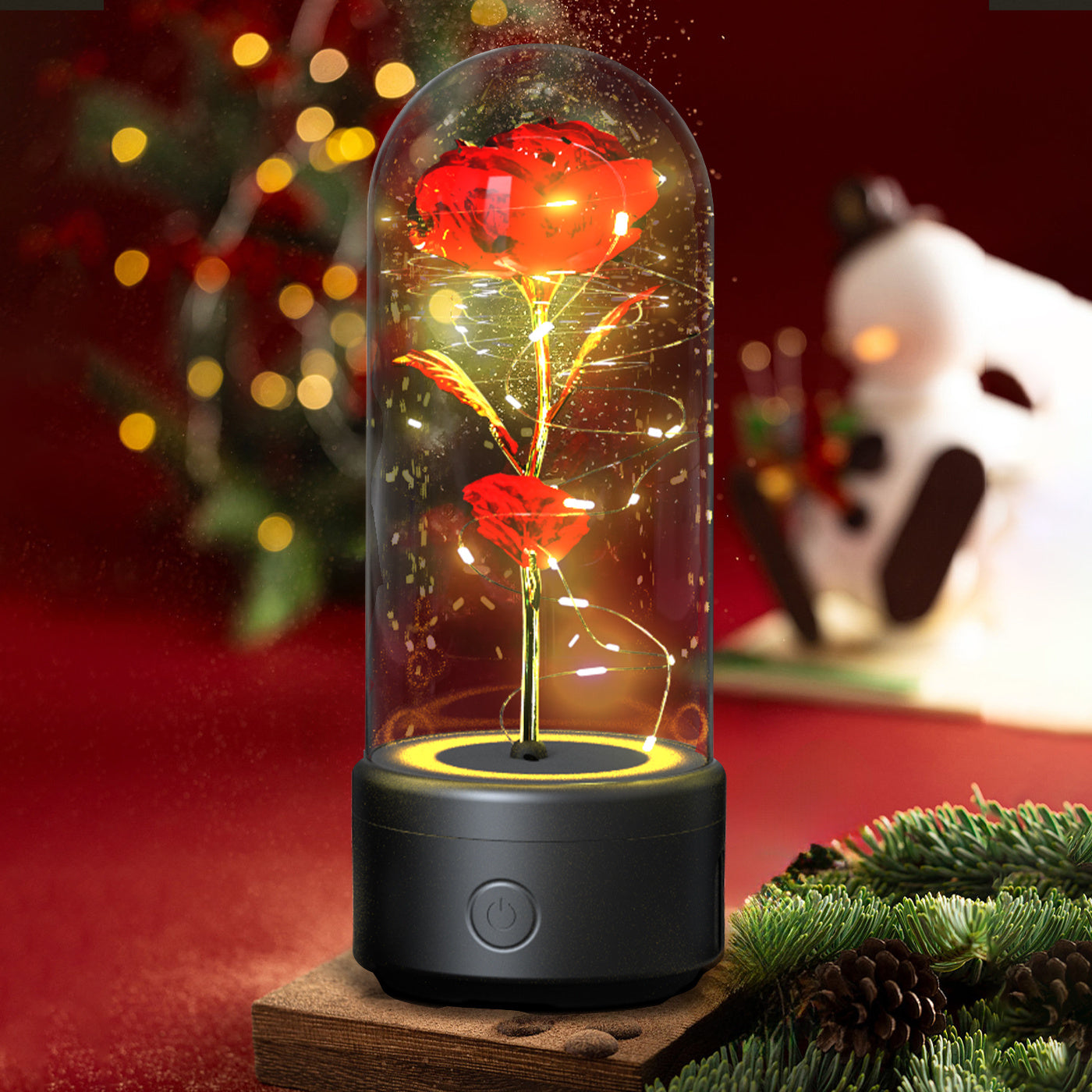 2-in-1 Rose LED Light & Bluetooth Speaker-Gift