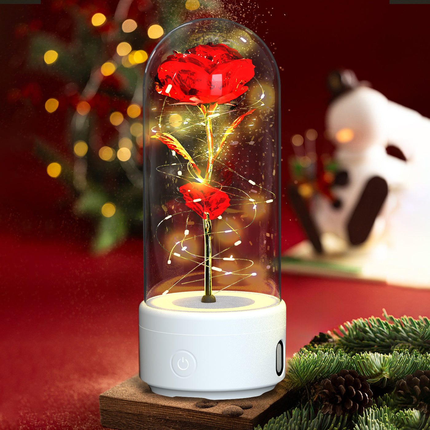 2-in-1 Rose LED Light & Bluetooth Speaker-Gift