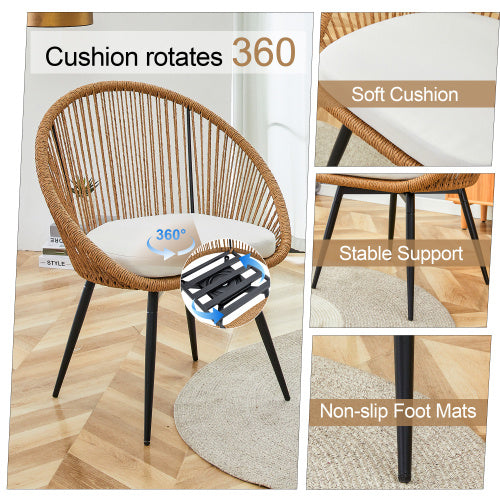 CozyRattan 3-Piece Table & Chairs