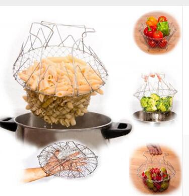 Foldable Stainless Steel Fry Basket – Multi-Function Kitchen Tool