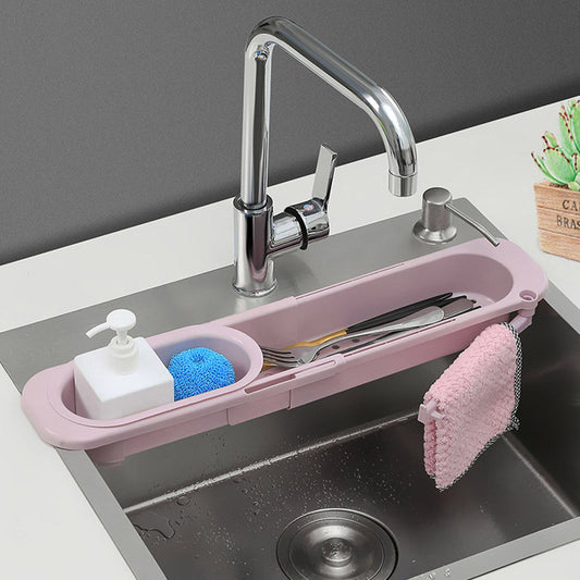 Telescopic Sink Rack – Soap & Sponge Organizer