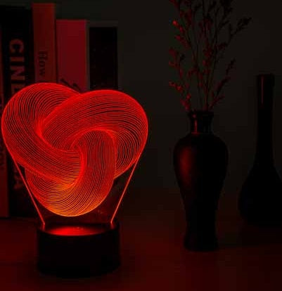 Twist Abstract 3D LED Night Light – Color Changing Lamp