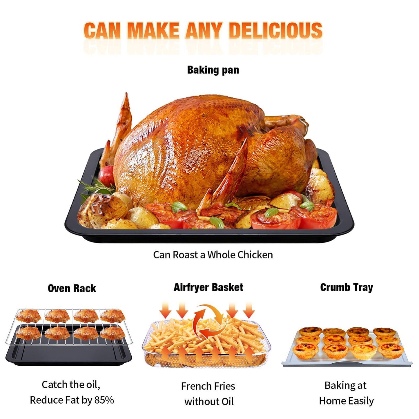 Geek Chef 26QT Air Fryer Oven – 6-Slice Extra Large