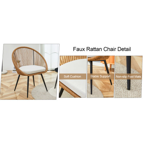 CozyRattan 3-Piece Table & Chairs