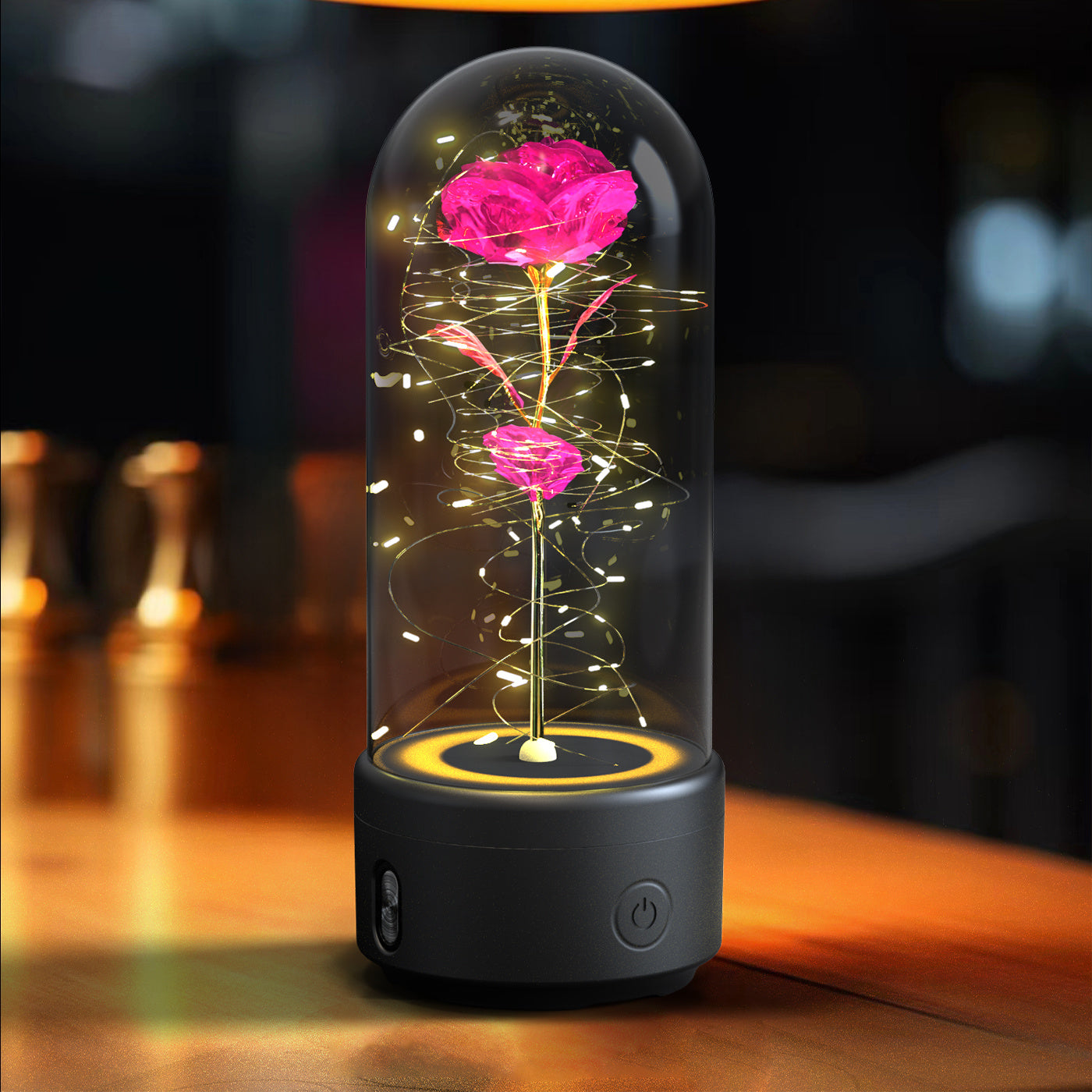 2-in-1 Rose LED Light & Bluetooth Speaker-Gift