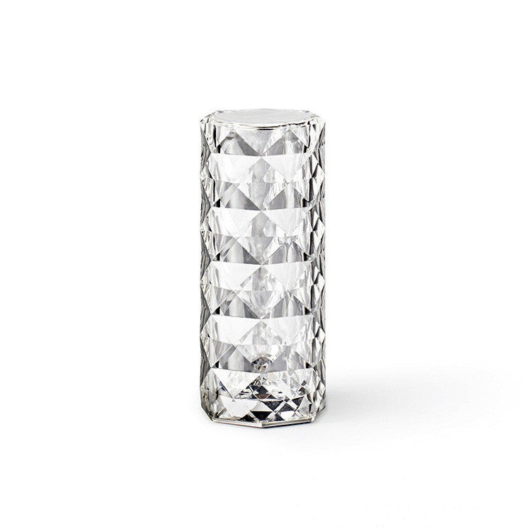 Nordic Crystal USB Table Lamp – Touch Dimming & Rose Projector