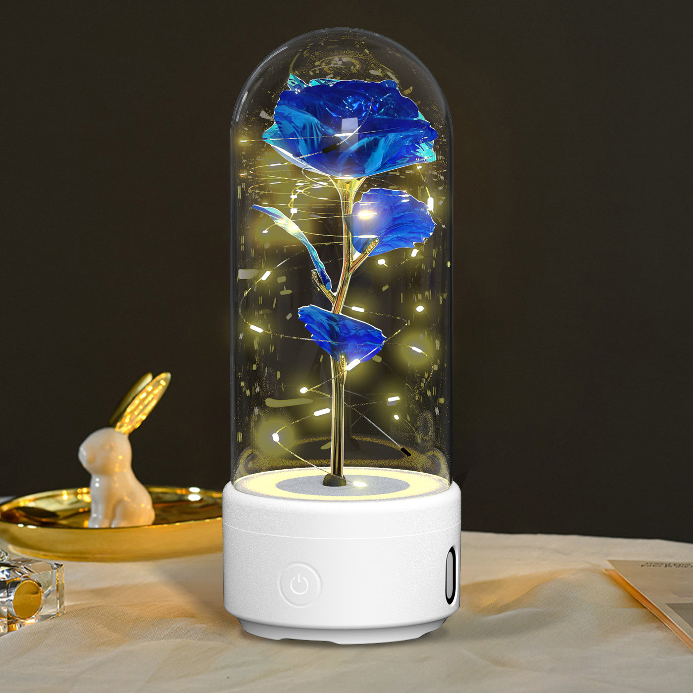2-in-1 Rose LED Light & Bluetooth Speaker-Gift