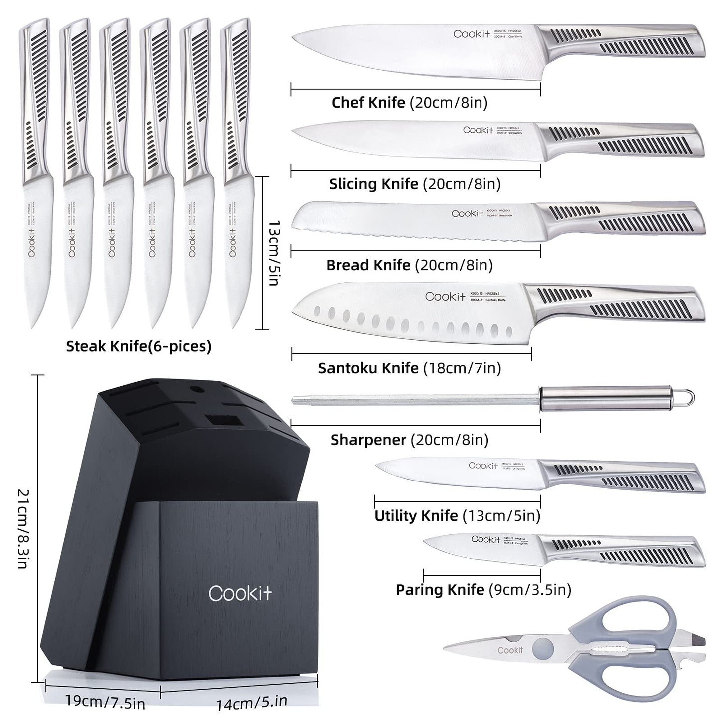 All-in-One Cutlery Set with Scissors & Sharpener