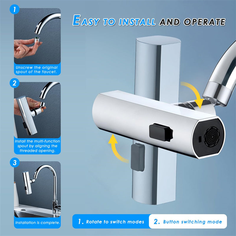 Universal Kitchen Faucet Nozzle – Waterfall & Splash-Proof